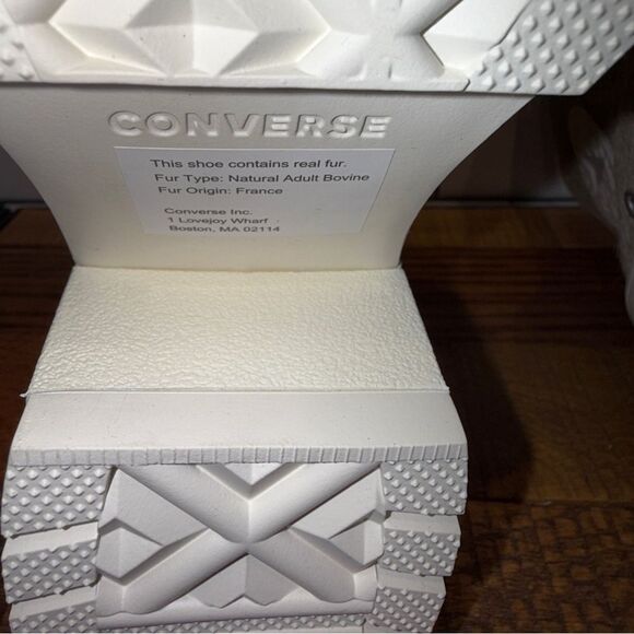 New Women's Converse Chuck 70 De Luxe Heel Platform Sneakers Real Fur A12813C - Picture 8 of 8